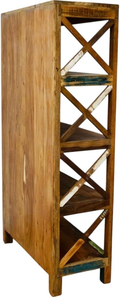 Rustic Reclaimed Wood Bookshelf, Handcrafted Open Storage Display Shelf