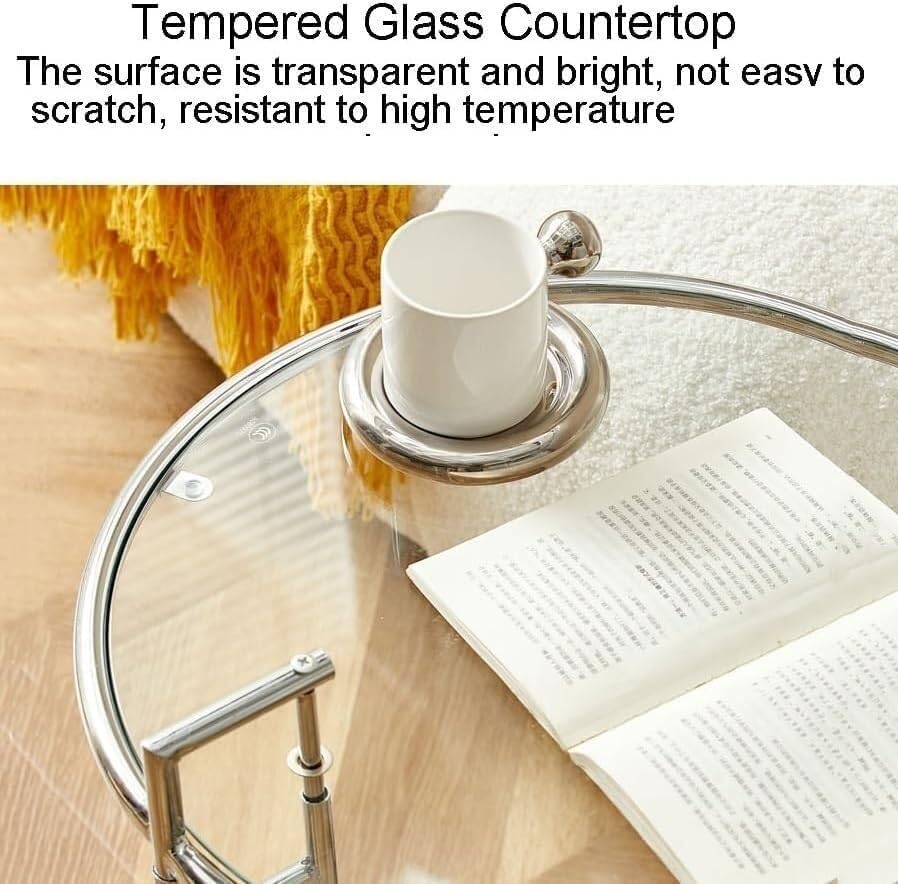Height Adjustable C-Shaped Side Table – Modern Bedside Sofa Table