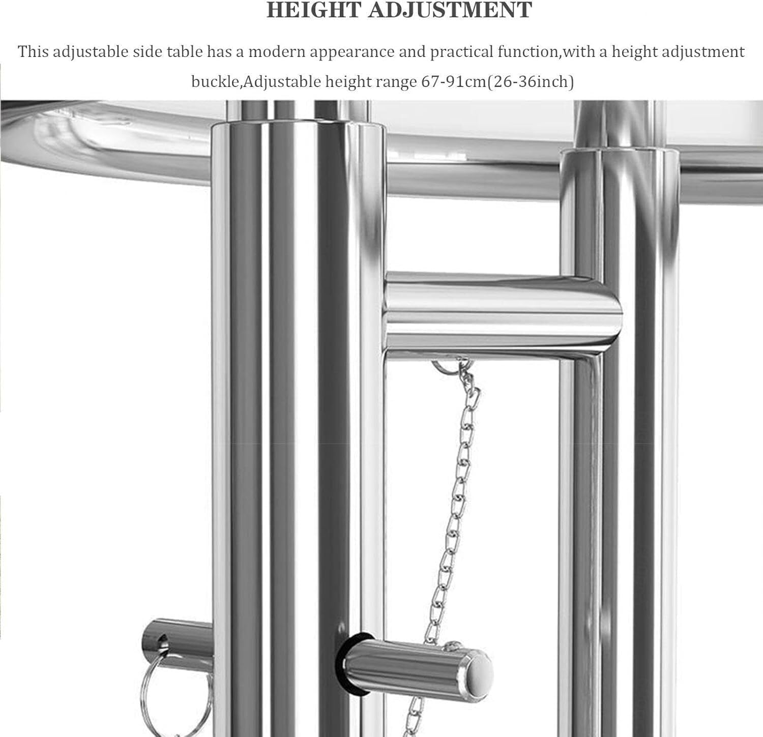 Height Adjustable C-Shaped Side Table – Modern Bedside Sofa Table
