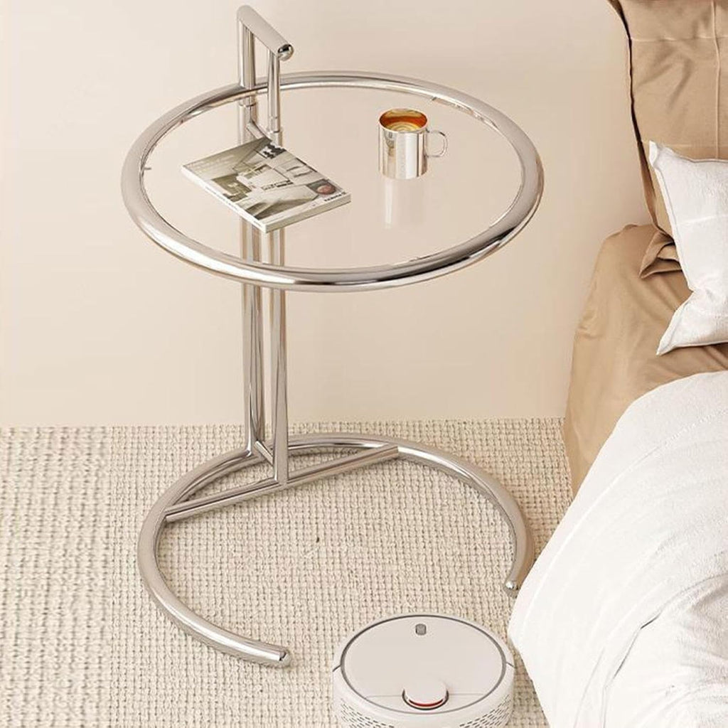 Height Adjustable C-Shaped Side Table – Modern Bedside Sofa Table