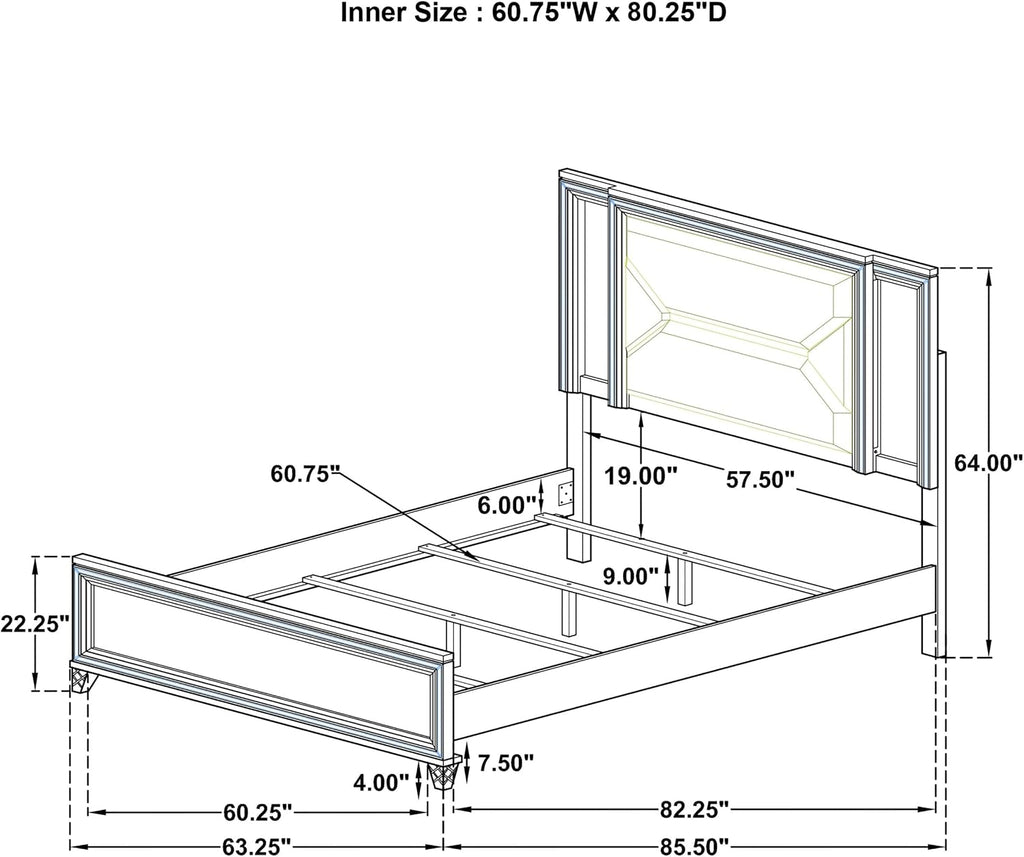 Modern Contemporary Upholstered Bed Frame with Headboard, Platform Support, Neutral Bedroom Furniture