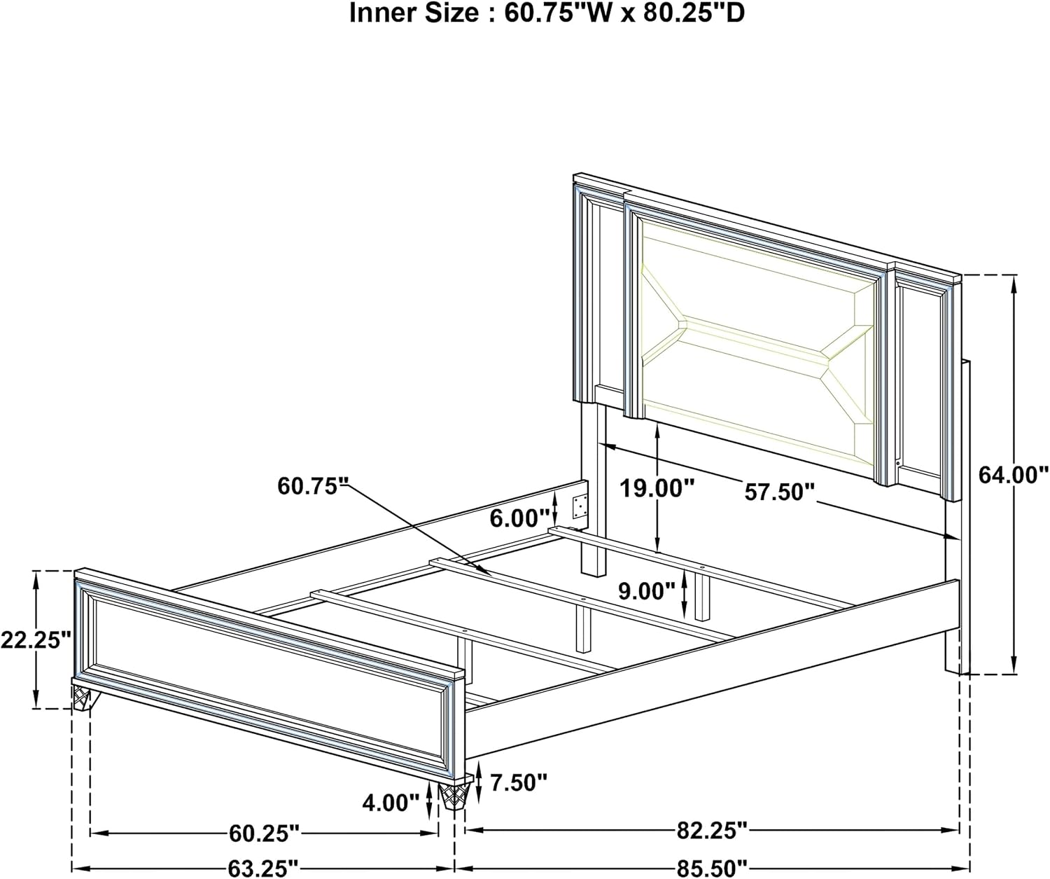 Modern Contemporary Upholstered Bed Frame with Headboard, Platform Support, Neutral Bedroom Furniture