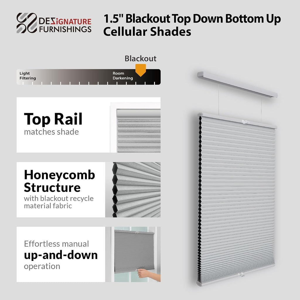 Cordless Blackout Cellular Shade – Honeycomb Window Blind for Home