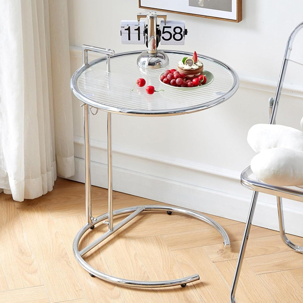 Height Adjustable C-Shaped Side Table – Modern Bedside Sofa Table