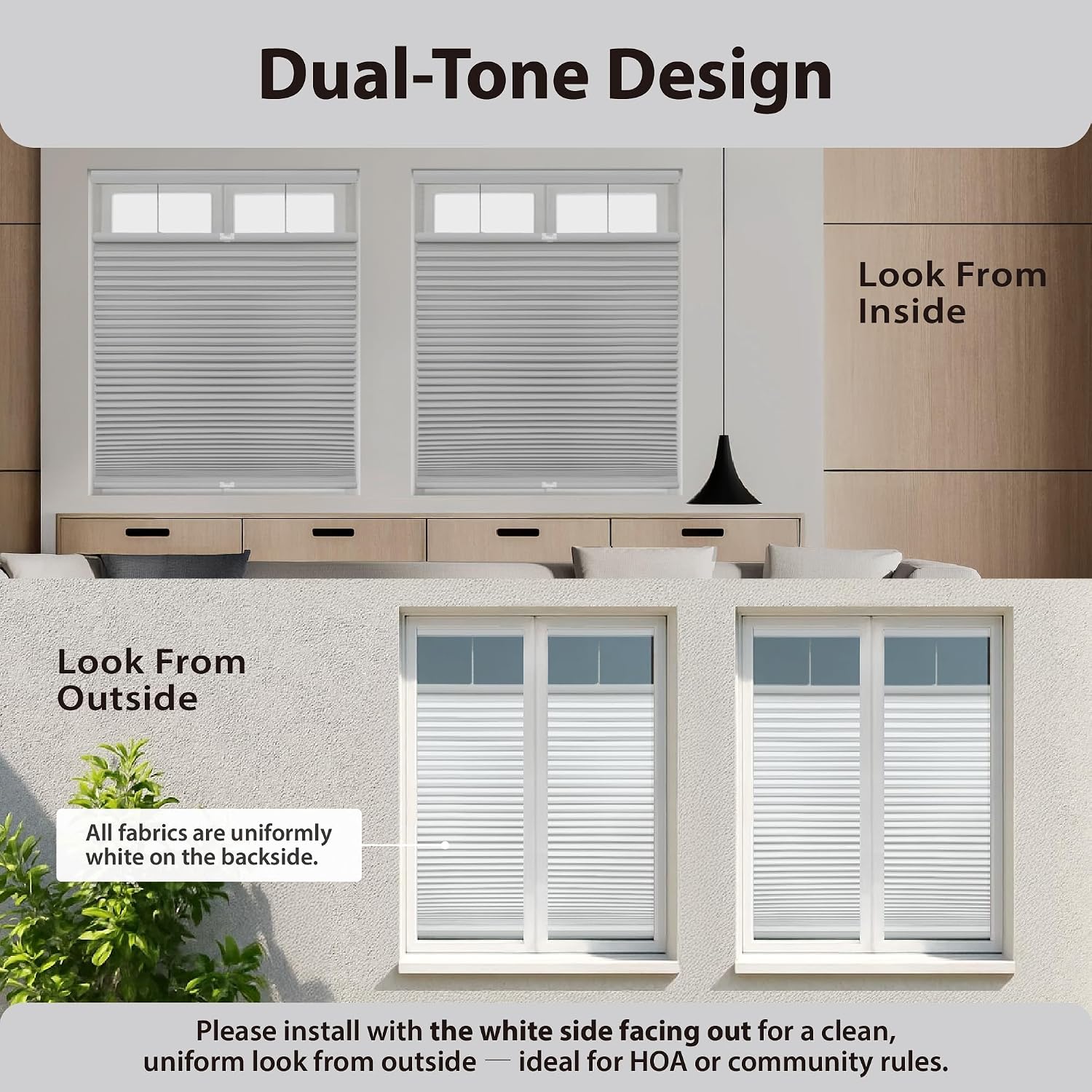 Cordless Blackout Cellular Shade – Honeycomb Window Blind for Home