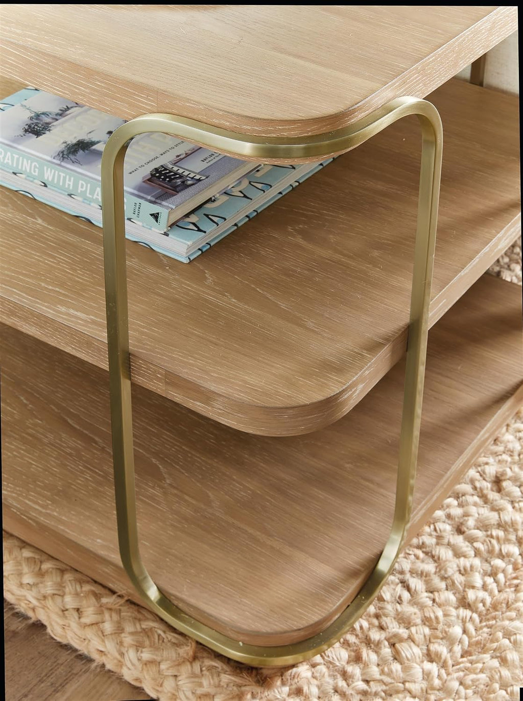 Natural Wood Shelf Unit – Modern Display Storage Rack